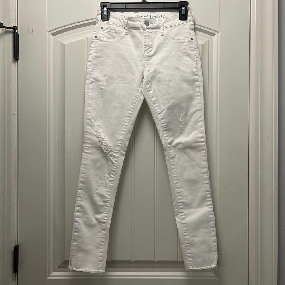 Articles of Society Women's White‎ Skinny Fit Cotton Blend Denim Jeans Size 24